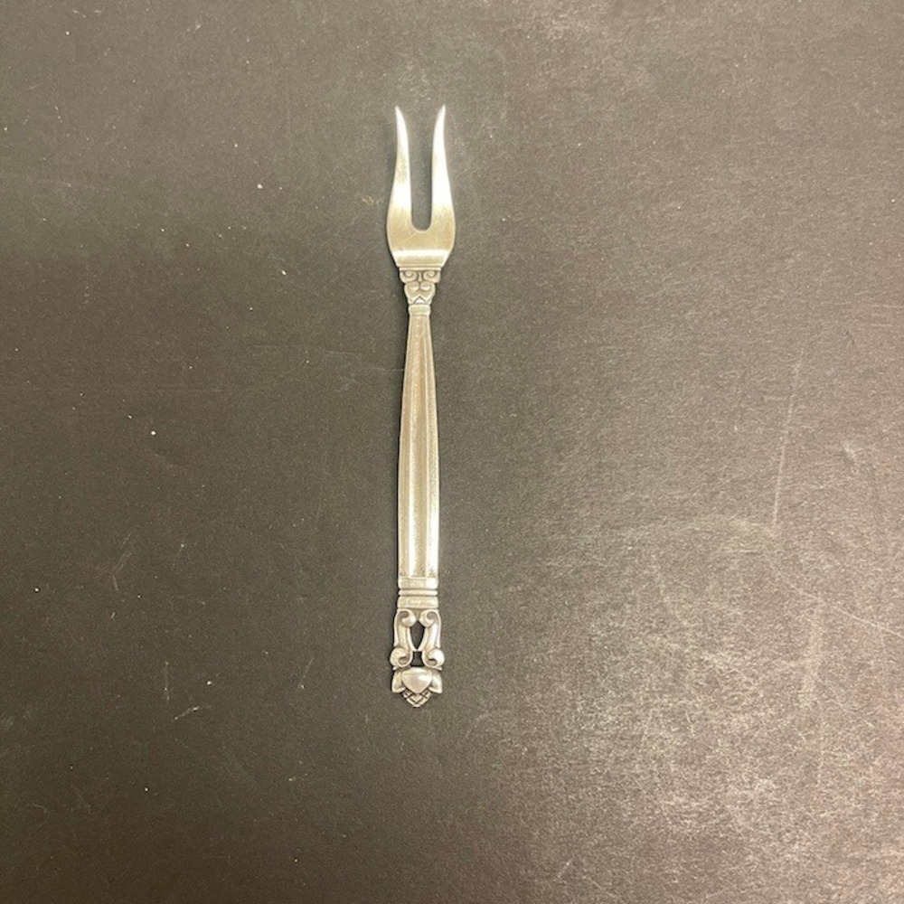 Georg Jensen Acorn Sterling Silver Pickle Lemon Fork 1915 Johan Rohde Design OF1